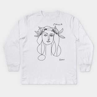 Picasso Head of a Woman Kids Long Sleeve T-Shirt